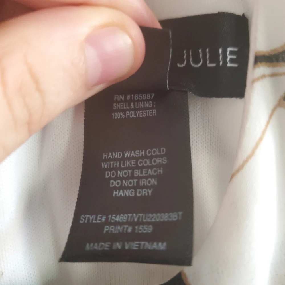 Stella & Julie Black And White Floral Midi  Dress Ruffled Top Size 6 Cocktail